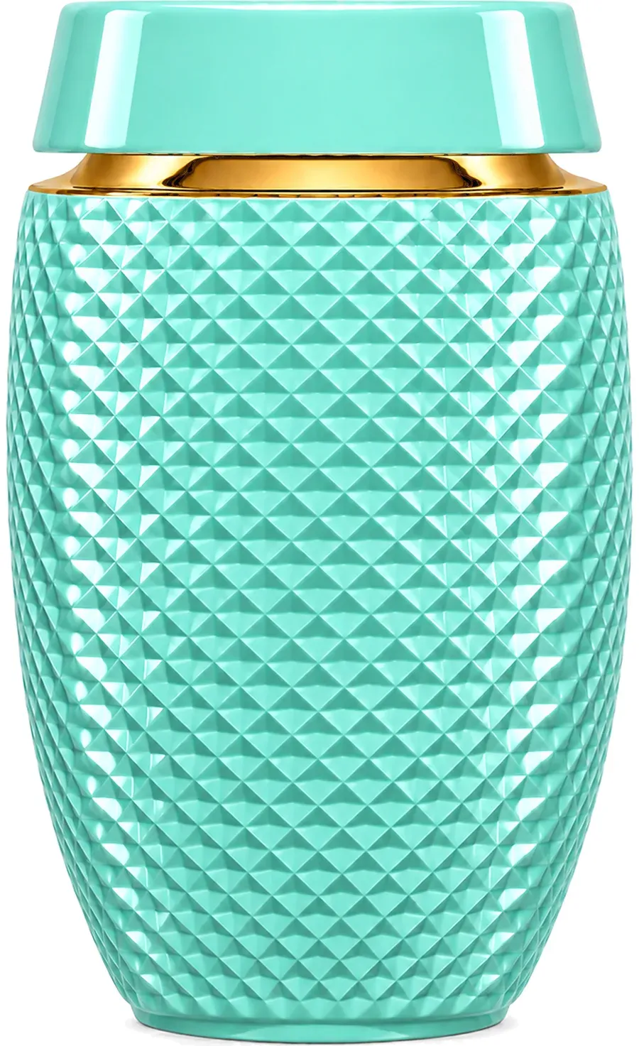 Altera w barwie Mięta, matowa porcelana z obwódką z 24-karatowego złota na ramieniu