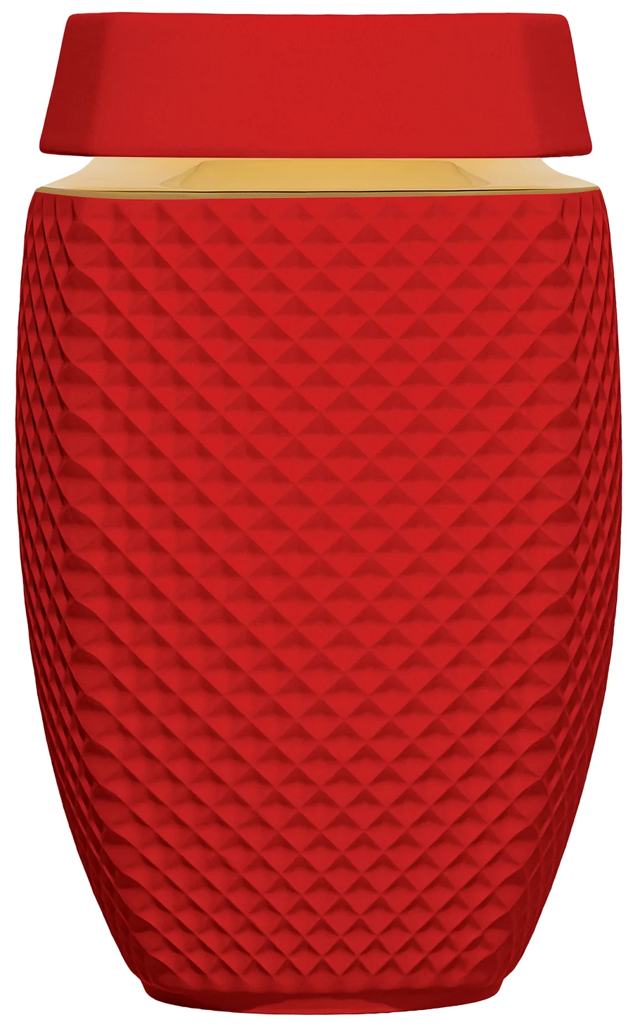 Altera v matném porcelánu, barva Červená, s pásem 24karátového zlata na rameni
