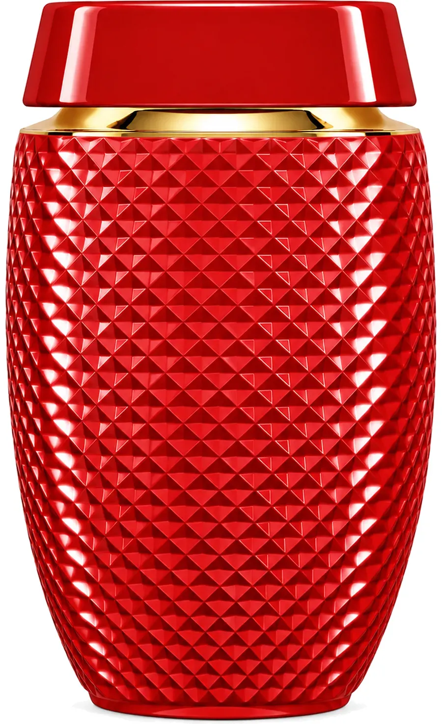 Altera w barwie Czerwień, matowa porcelana z obwódką z 24-karatowego złota na ramieniu