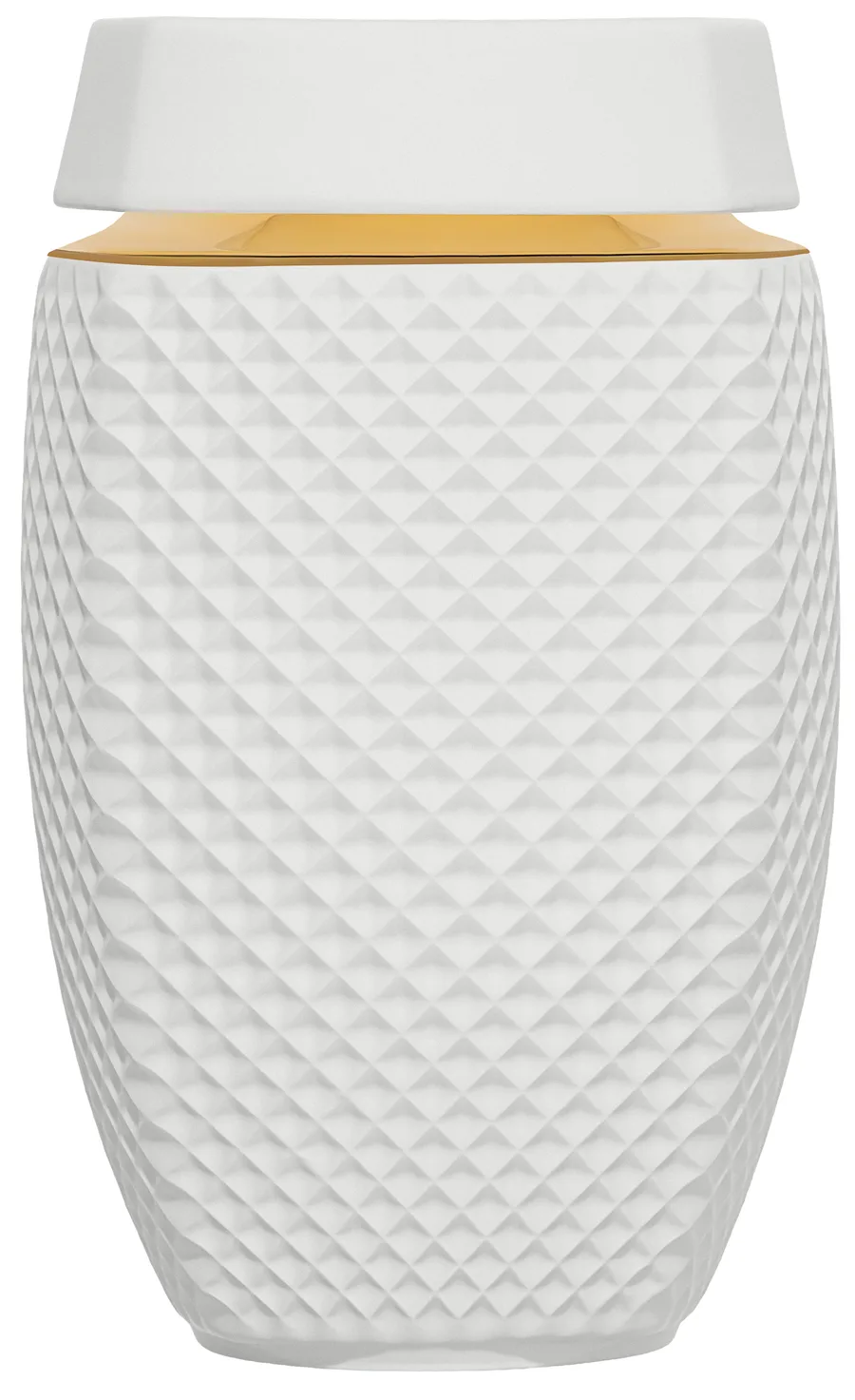 Altera v matném porcelánu, barva Bílá, s pásem 24karátového zlata na rameni