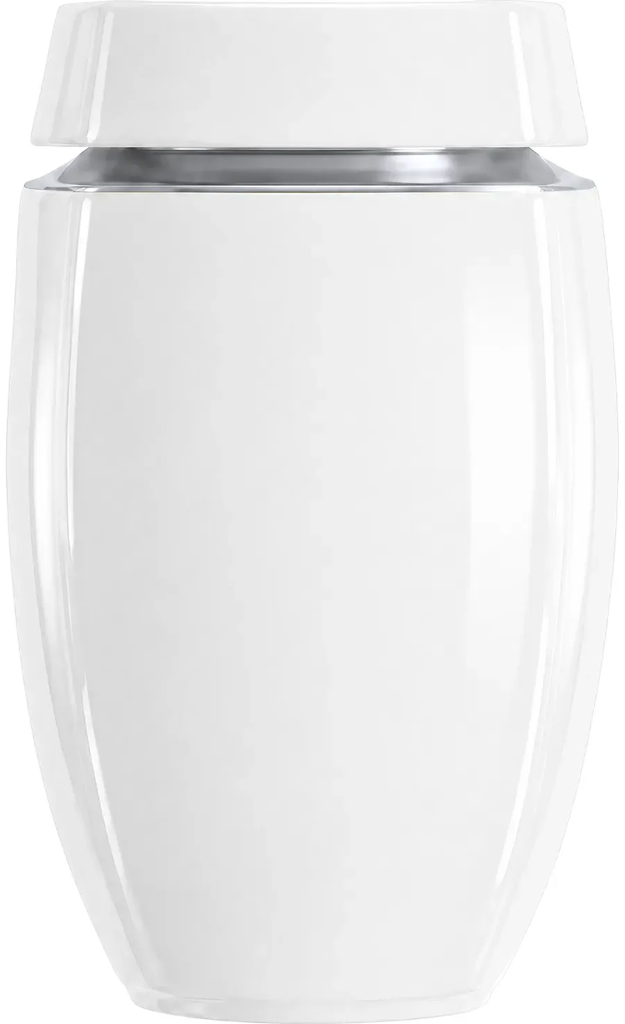 Essentia w barwie Biel, matowa porcelana z obwódką z 24-karatowego złota na ramieniu