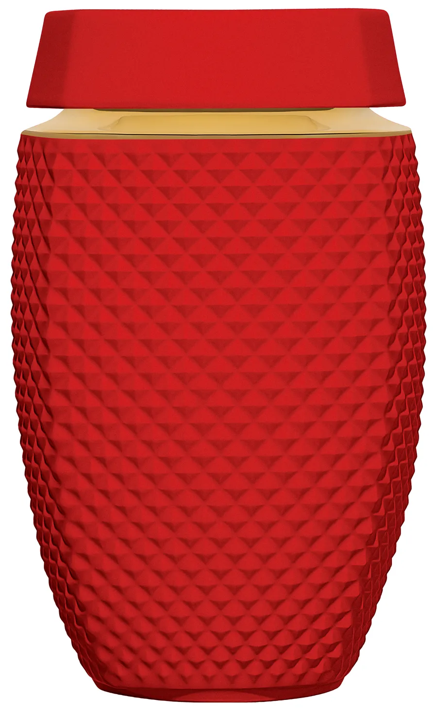 Eterna v matném porcelánu, barva Červená, s pásem 24karátového zlata na rameni