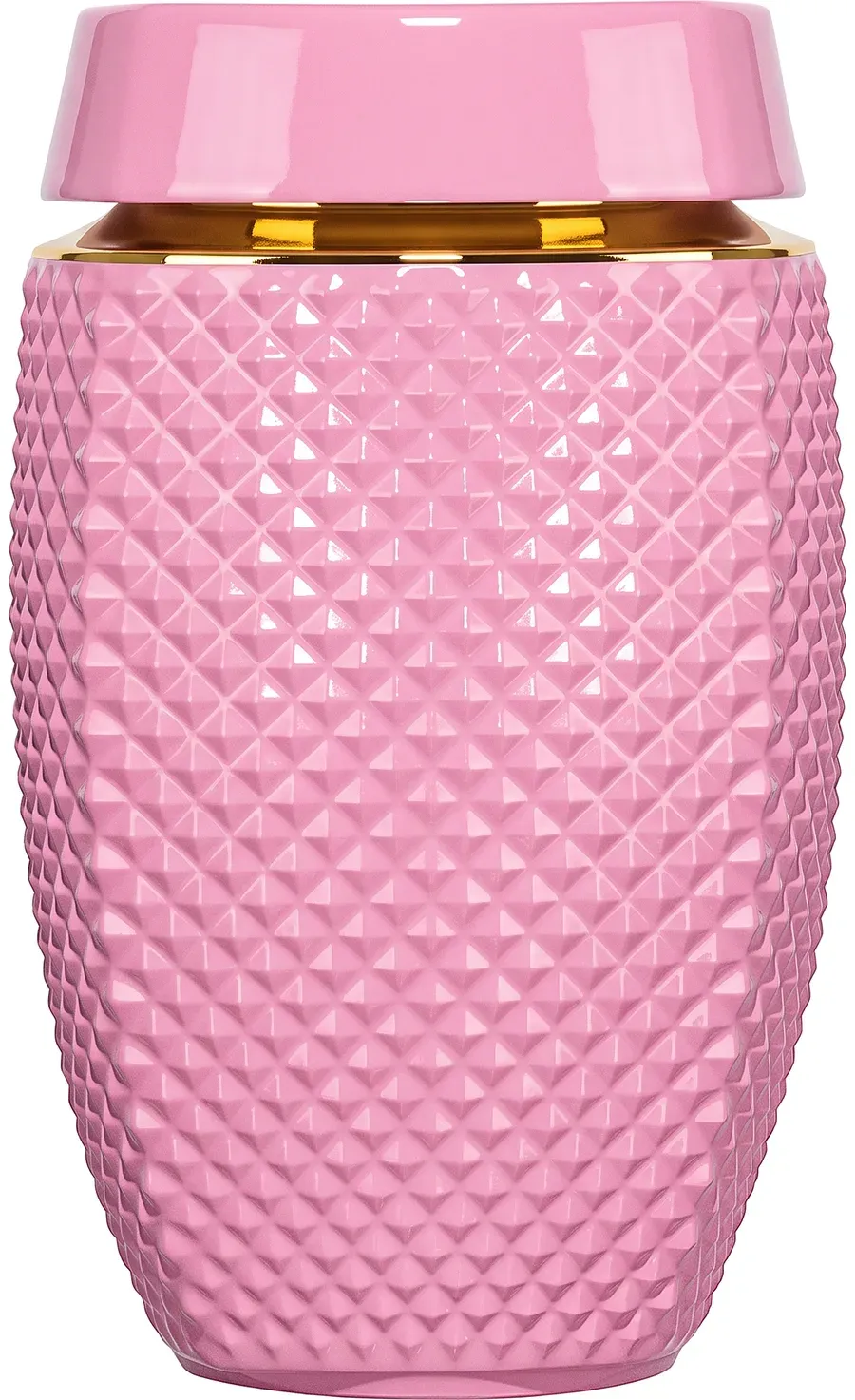 Eterna w barwie Róż, matowa porcelana z obwódką z 24-karatowego złota na ramieniu