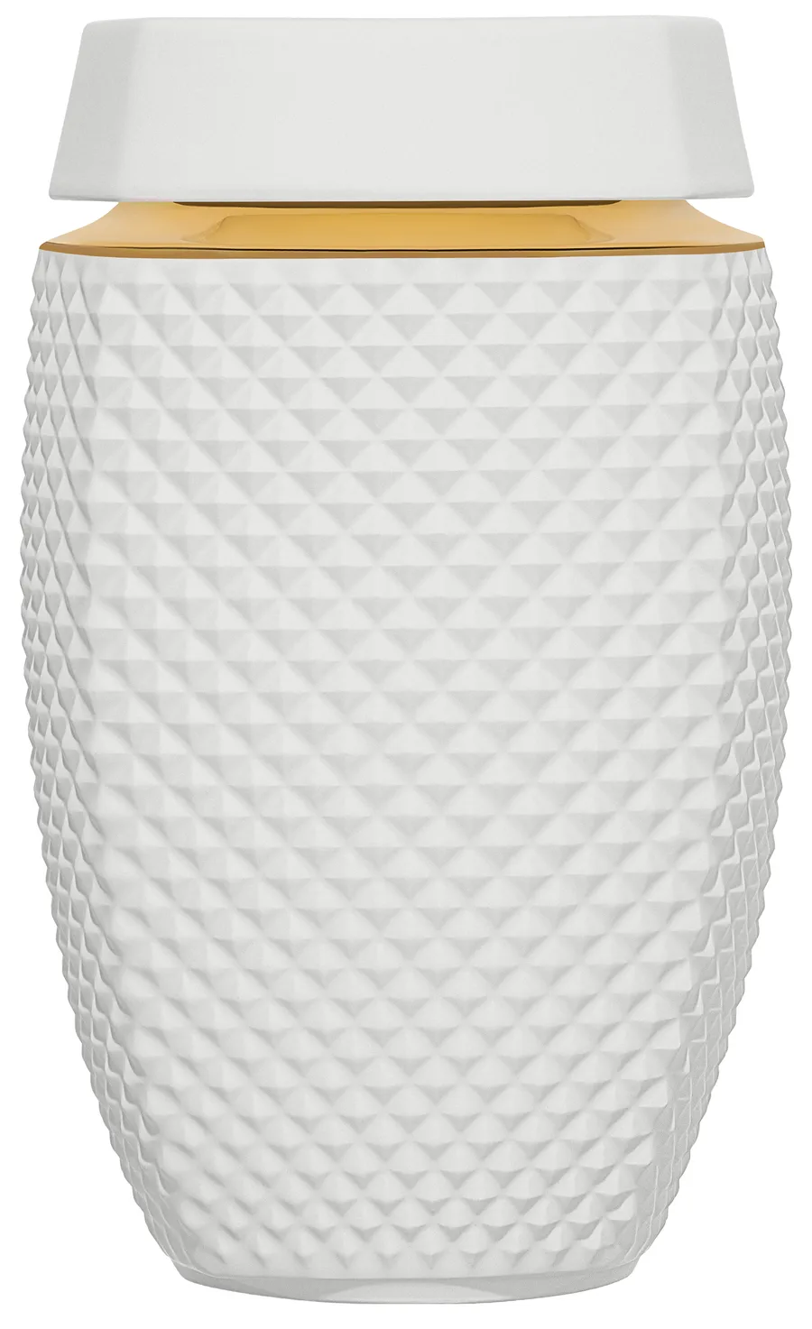 Eterna v matném porcelánu, barva Bílá, s pásem 24karátového zlata na rameni