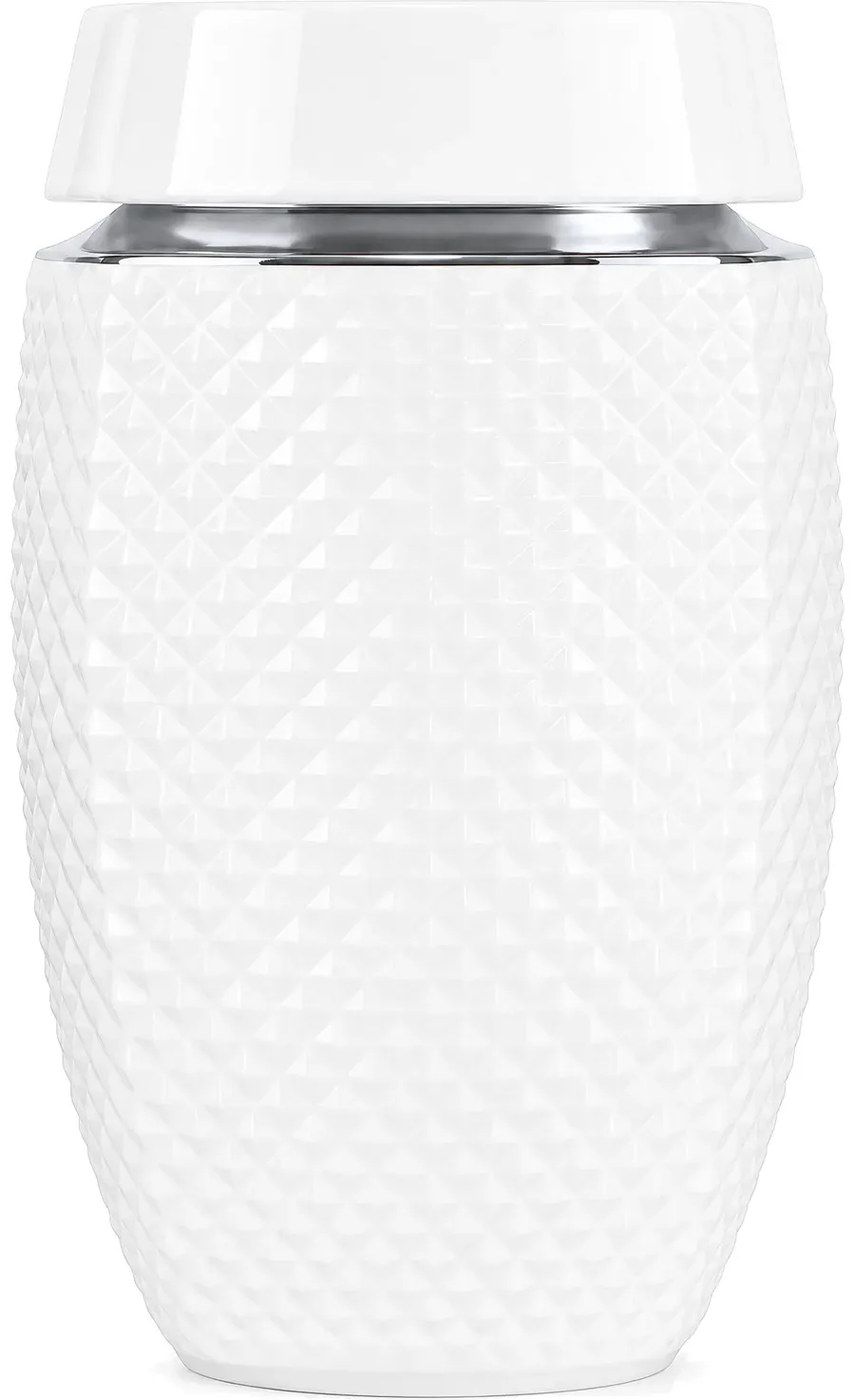 Eterna w barwie Biel, matowa porcelana z obwódką z 24-karatowego złota na ramieniu