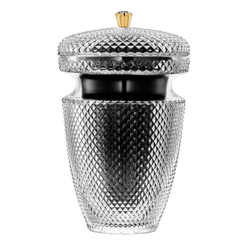 Gabriel Black Ashes Compartment and Golden Handle Crystal Urn