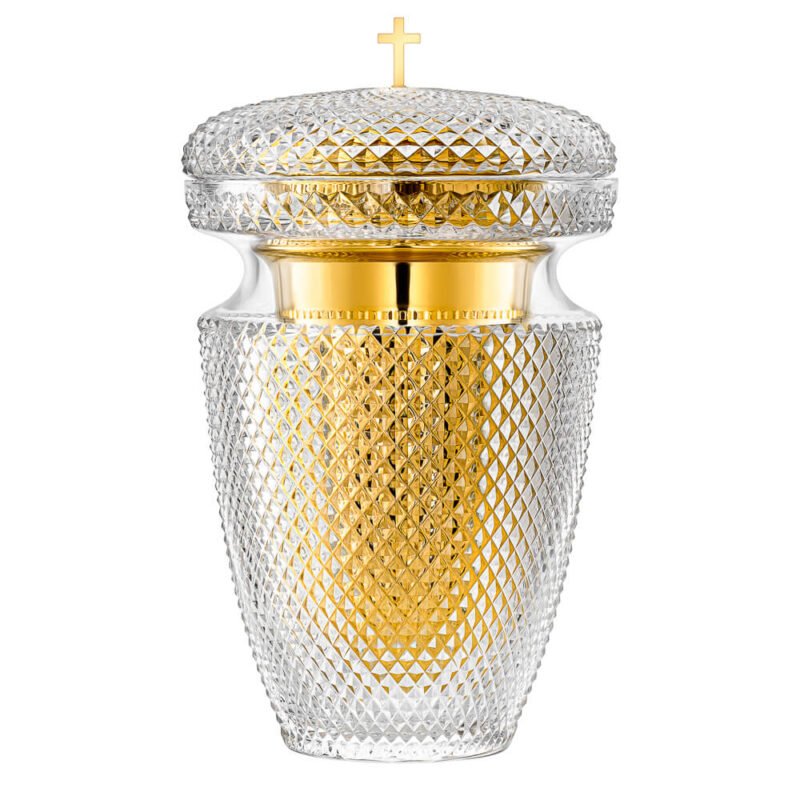 Gabriel Gold Insert for Ashes and Golden Cross Crystal Urn