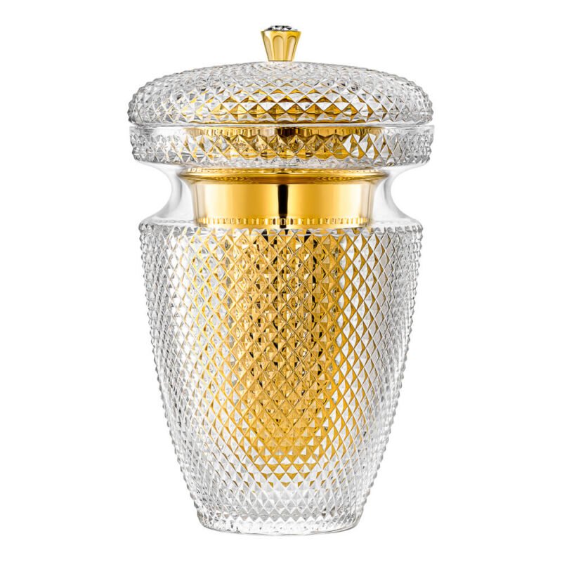 Gabriel Golden Handle and Gold Compartment Crystal Urn