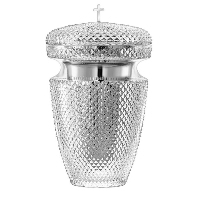 Gabriel Silver Cross and Inset for Human Ashes Crystal Urn