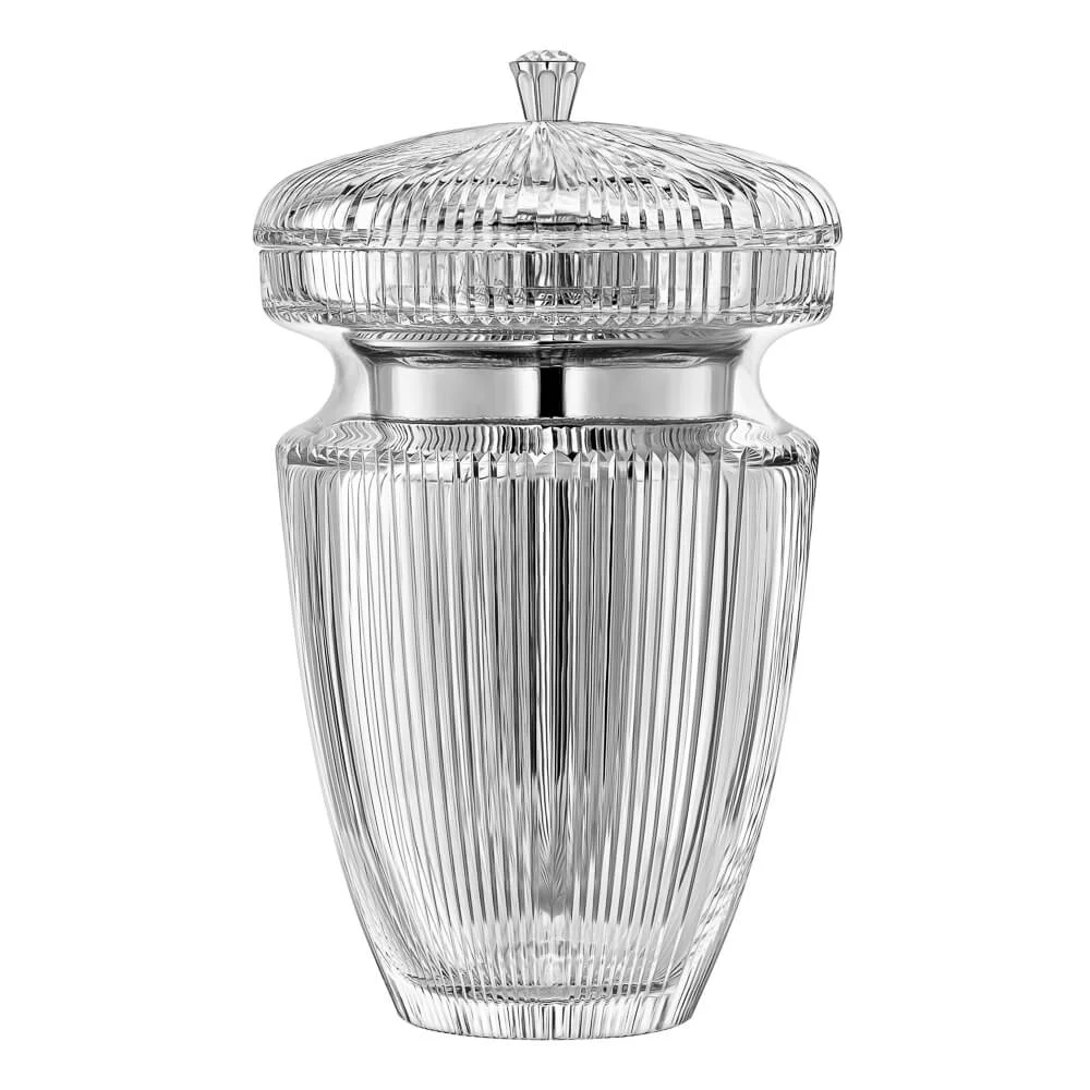 Urne funéraire en cristal Sariel avec poignée et intérieur en argent