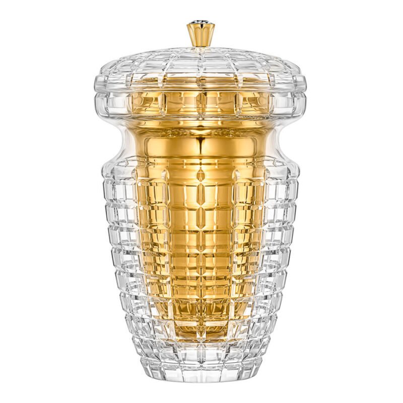 Uriel Gold Ash Inset and Golden Handle Crystal Urn